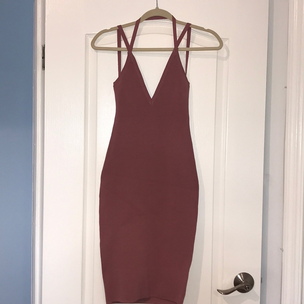 Fashion Nova dark pink bandage dress